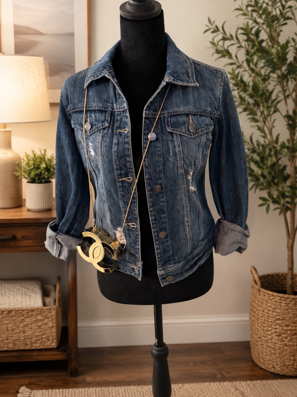 Mudd Distressed Blue Denim Jacket